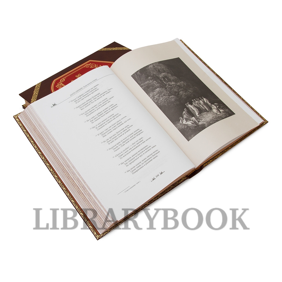 Элитные книги Данте Алигьери. Божественная комедия 3 книги в кожаном переплете