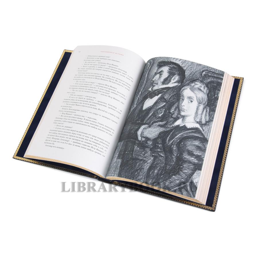 Элитные книги Обыкновенная история. Обломов Иван Гончаров в 2-х томах в кожаном переплете