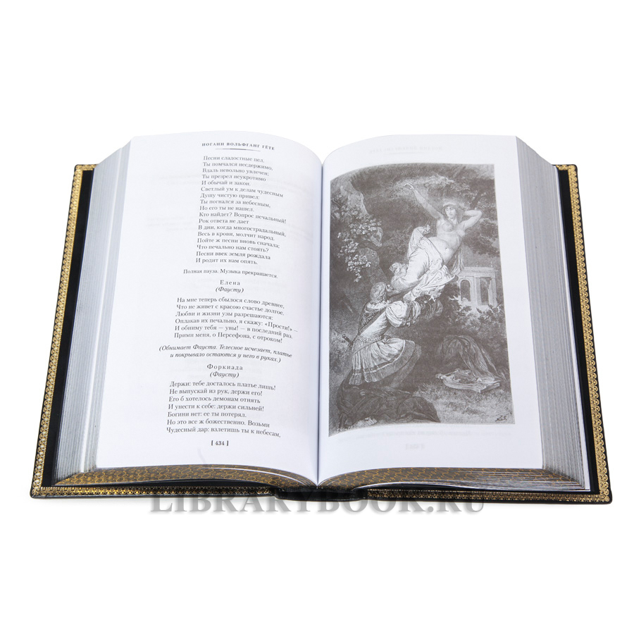 Коллекционное издание книги Иоганн Вольфганг Гёте Фауст. Страдания юного Вертера в кожаном переплете