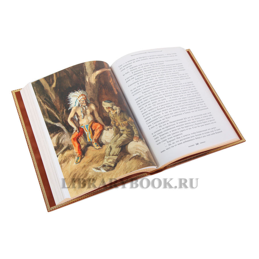 Эксклюзивное издание книги Зверобой Фенимор Купер в кожаном переплете