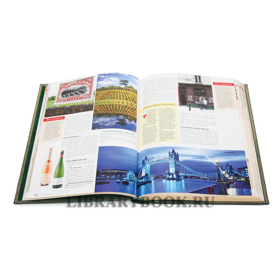 Эксклюзивная книга Большая книга вин и алкогольных напитков мира. Энологическое путешествие вокруг света. Друбачевская Ирина в кожаном переплете