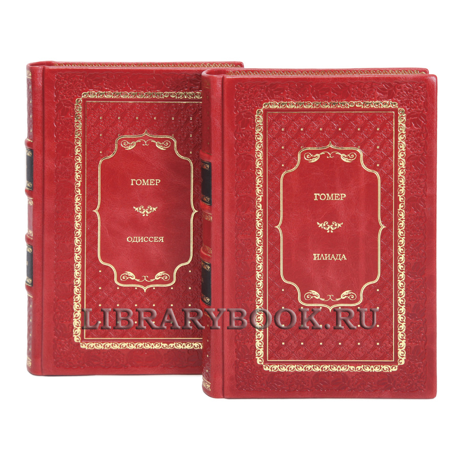 Подарочная книга Гомер Илиада. Одиссея в кожаном переплете