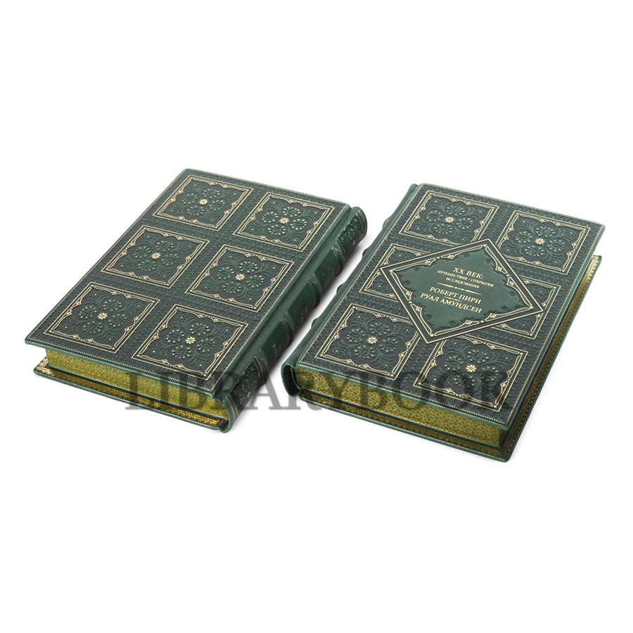 Подарочные книги XX век Путешествия Открытия Исследования в 20 книгах в кожаном переплете