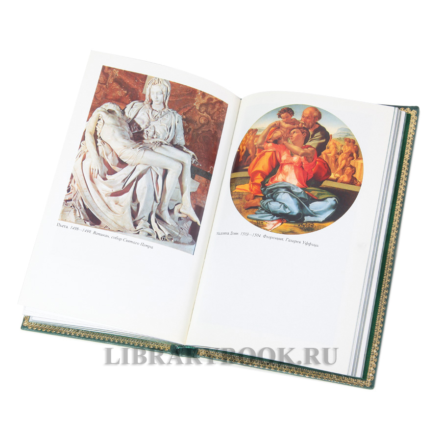 Подарочная книга Микеланджело Марсель Брион в кожаном переплете