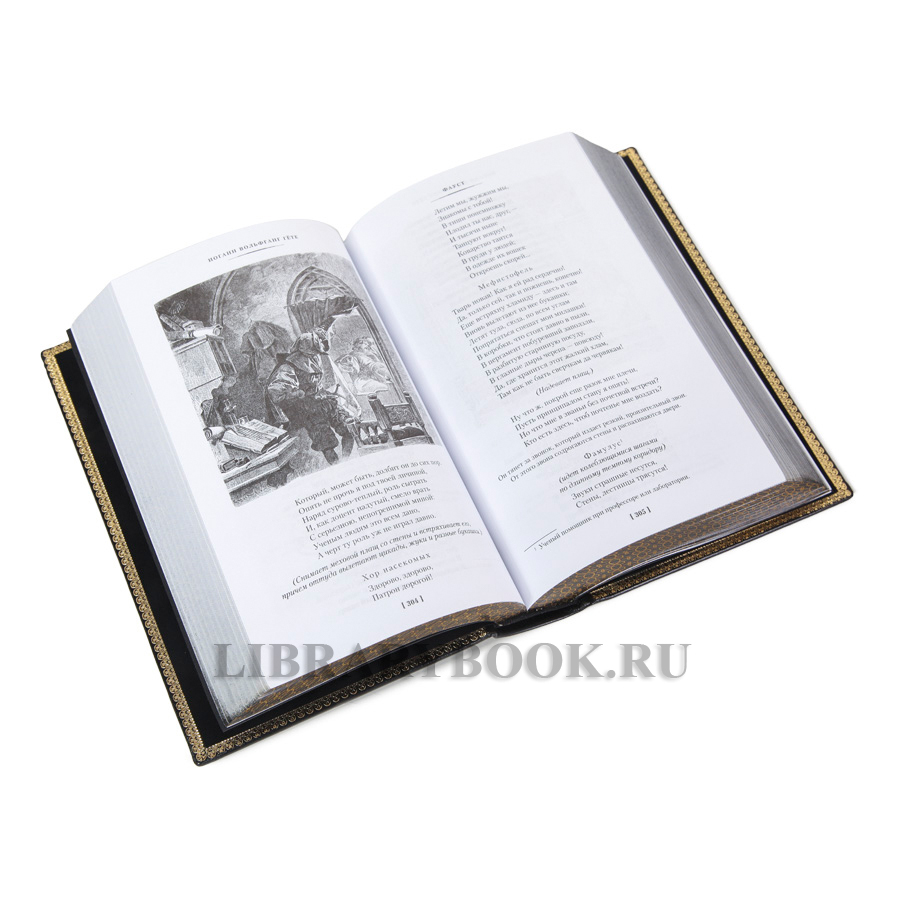 Коллекционное издание книги Иоганн Вольфганг Гёте Фауст. Страдания юного Вертера в кожаном переплете