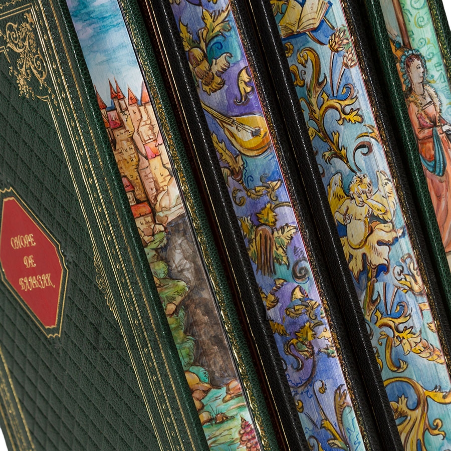 Подарочное издание книги Оноре де Бальзак. Озорные рассказы (в 2 томах) в кожаном переплете