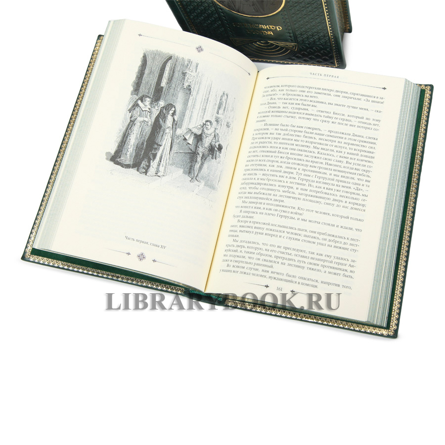 Подарочные книги Александр Дюма. Собрание сочинений в 12 томах в кожаном переплете