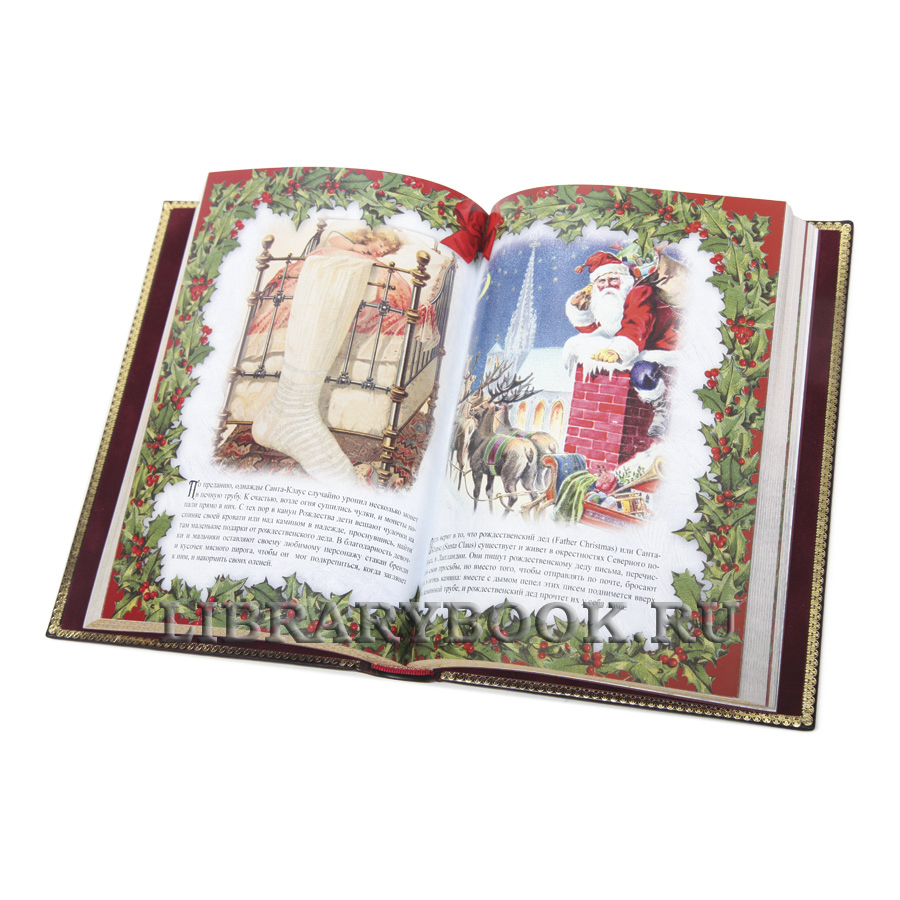 Элитная книга Рождественские видения и традиции Чарльз Диккенс в кожаном переплете