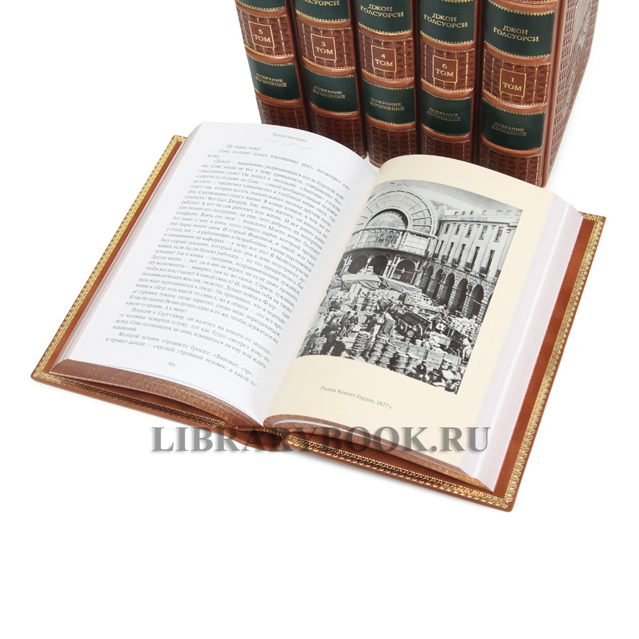 Эксклюзивное издание книги Джон Голсуорси Собрание сочинений в 6 томах в кожаном переплете