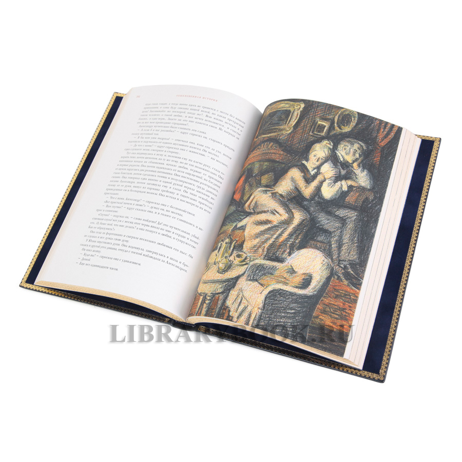 Элитные книги Обыкновенная история. Обломов Иван Гончаров в 2-х томах в кожаном переплете