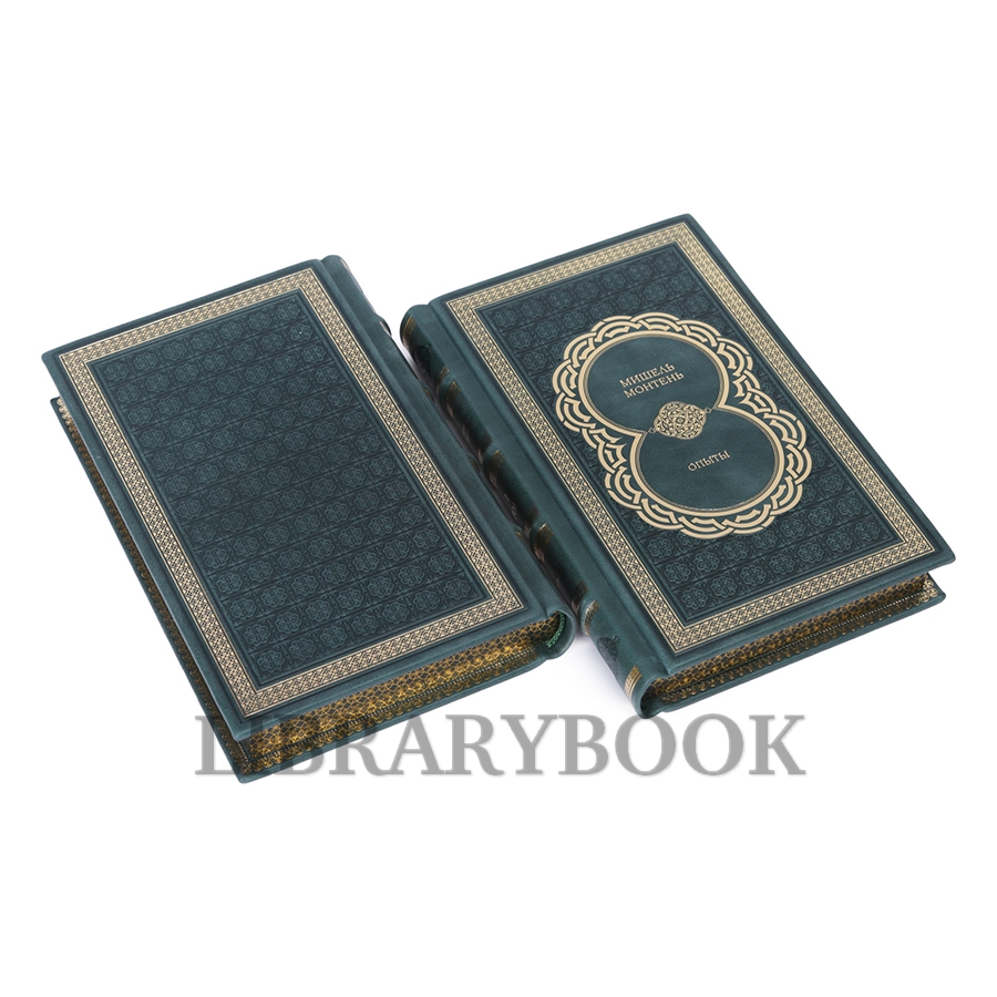 Коллекционное издание книги Мишель Монтень «Опыты» в 3 книгах в кожаном переплете