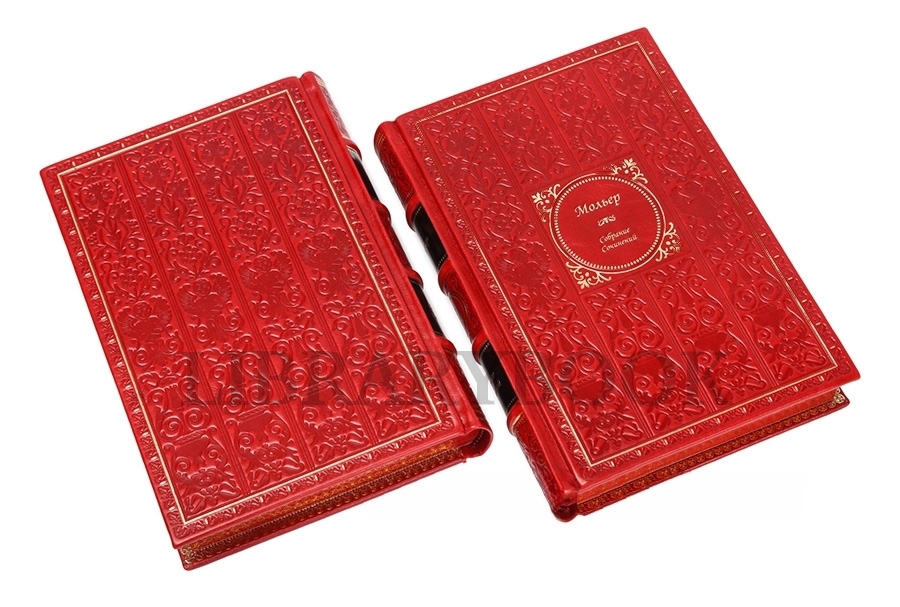 Подарочное издание книги Мольер Жан-Батист. Собрание сочинений в 4 томах в кожаном переплете