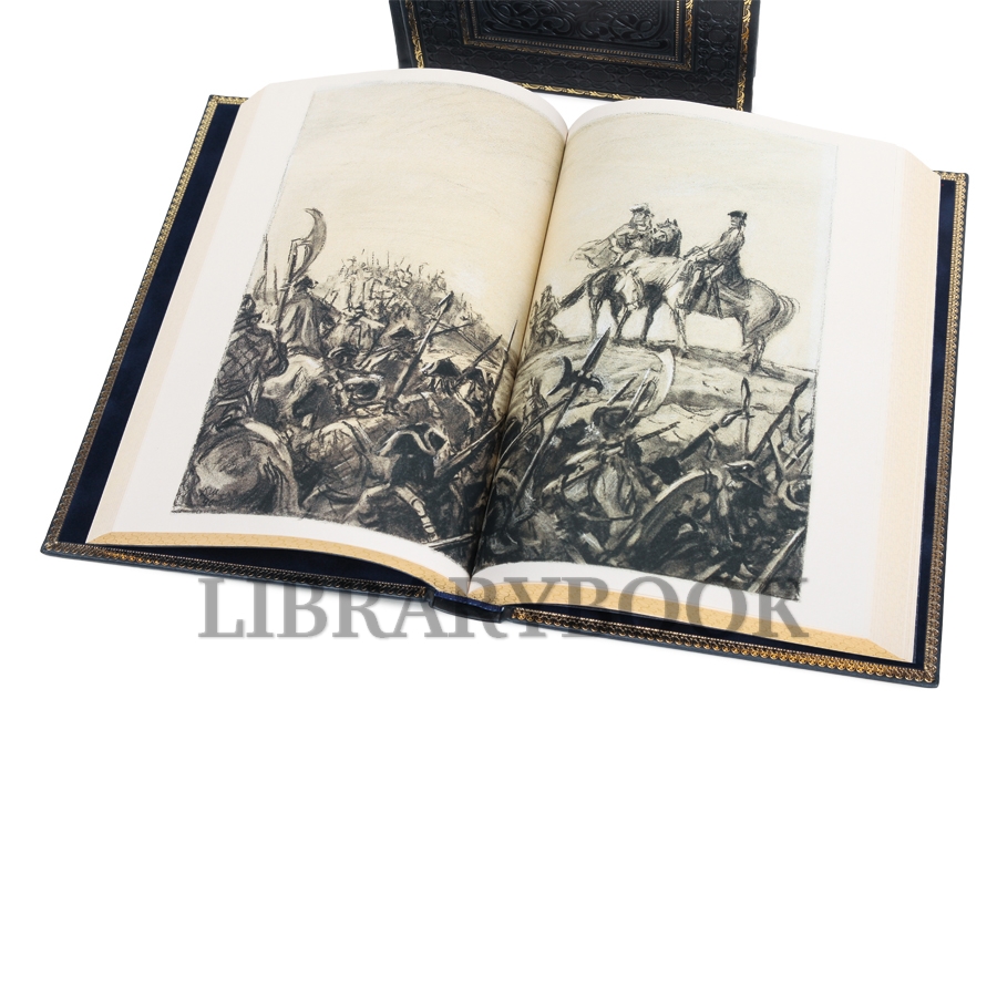 Коллекционное издание книги Алексей Толстой. Пётр Первый в 2 томах в кожаном переплете