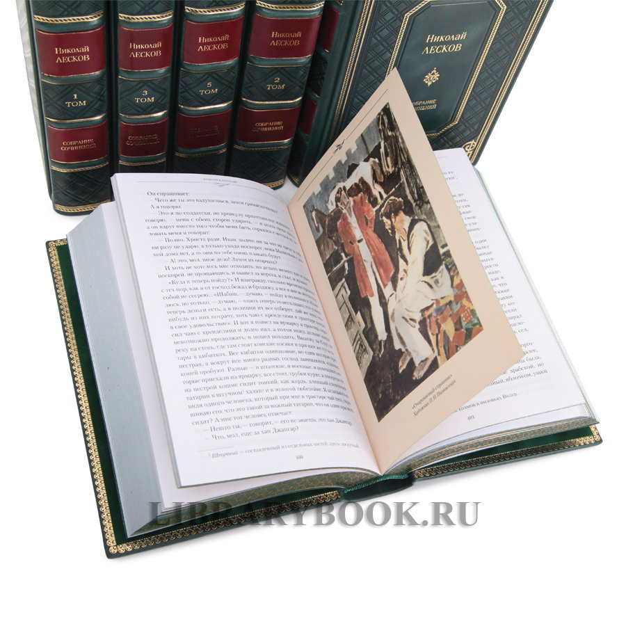 Подарочные книги Николай Лесков Собрание сочинений в 6 томах в кожаном переплете