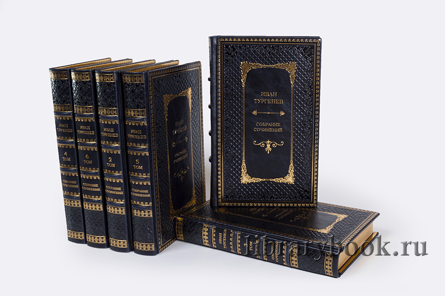 Подарочные книги Иван Тургенев. Собрание сочинений в 6 томах в кожаном переплете