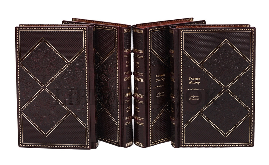 Эксклюзивное издание книги Гюстав Флобер. Собрание сочинений в 4 томах в кожаном переплете