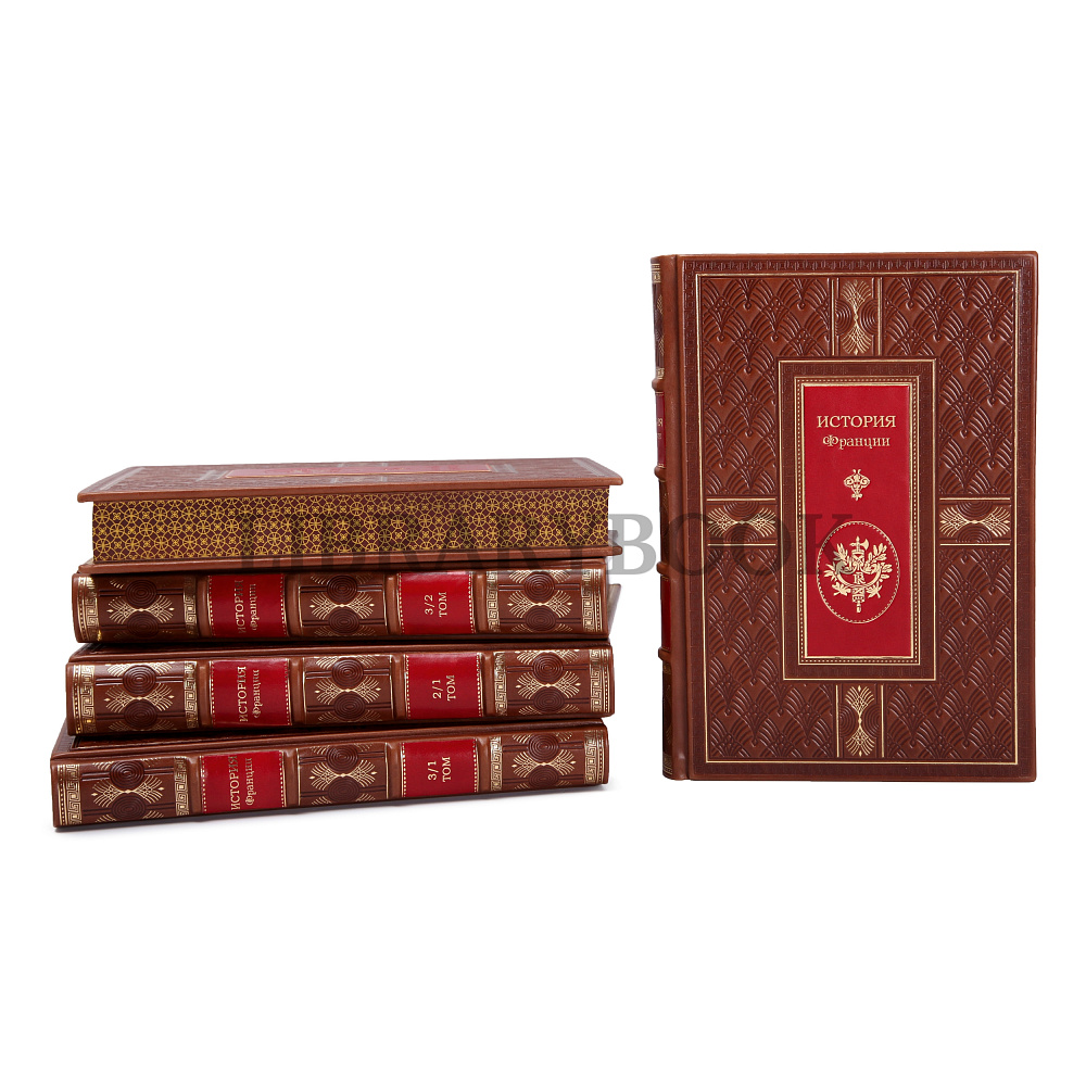 Коллекционное издание книги История Франции в 5 томах в кожаном переплете