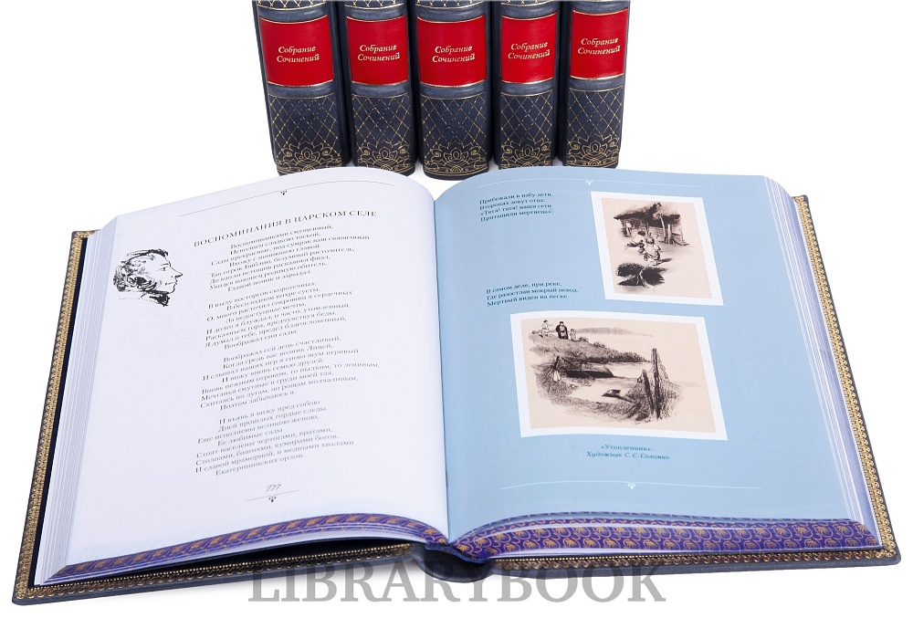 Элитные книги Александр Пушкин Полное собрание сочинений в 11 томах в кожаном переплете