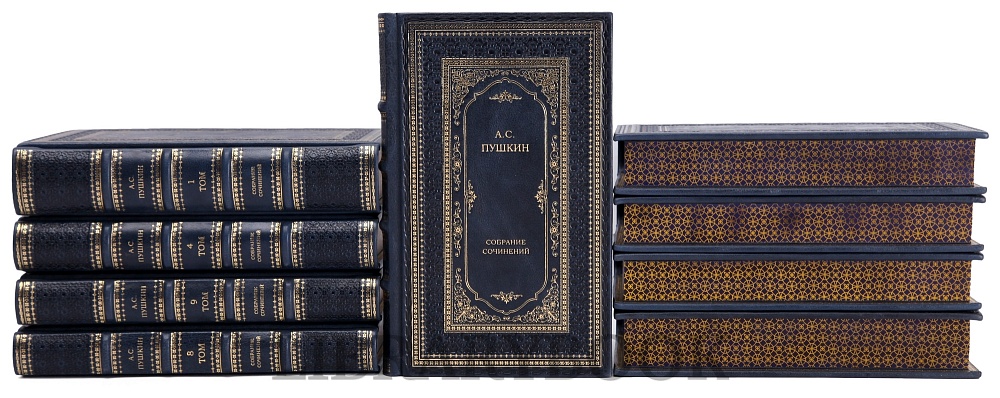 Коллекционные книги Пушкин Александр Сергеевич. Собрание сочинений в 10 томах в кожаном переплете