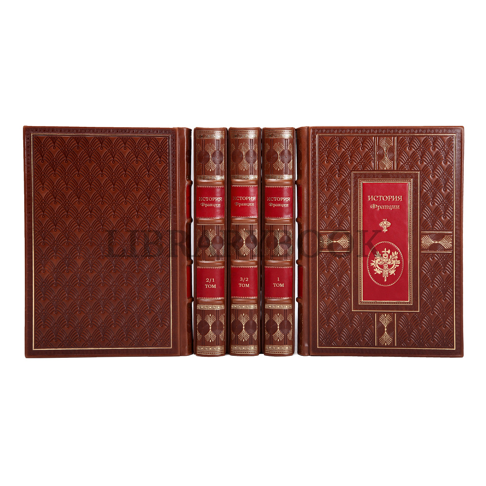 Коллекционное издание книги История Франции в 5 томах в кожаном переплете