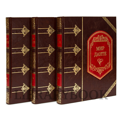 Элитные книги Данте Алигьери. Божественная комедия 3 книги в кожаном переплете