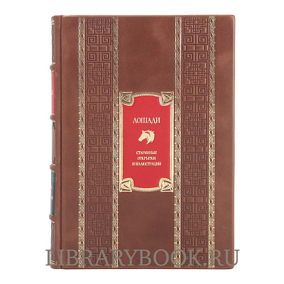 Эксклюзивное издание книги Лошади. Старинные открытки и иллюстрации в кожаном переплете