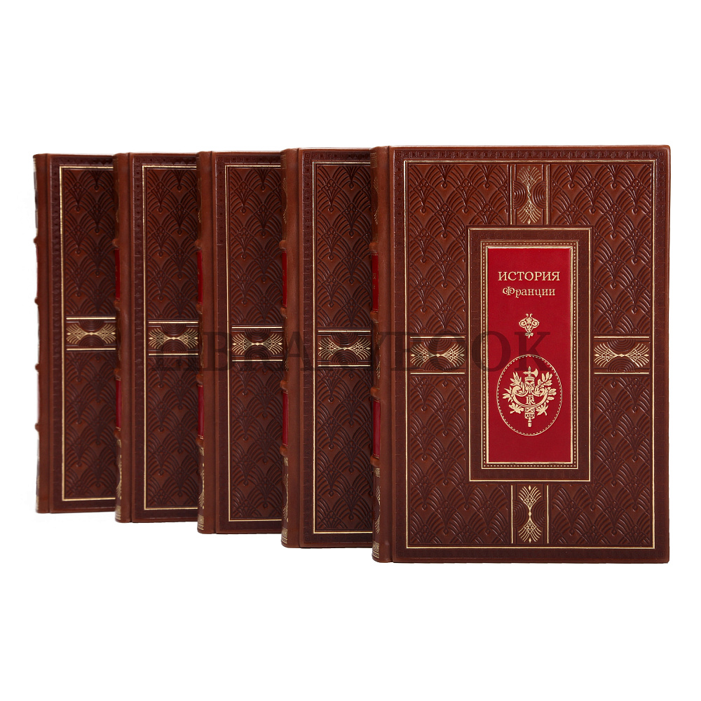 Коллекционное издание книги История Франции в 5 томах в кожаном переплете